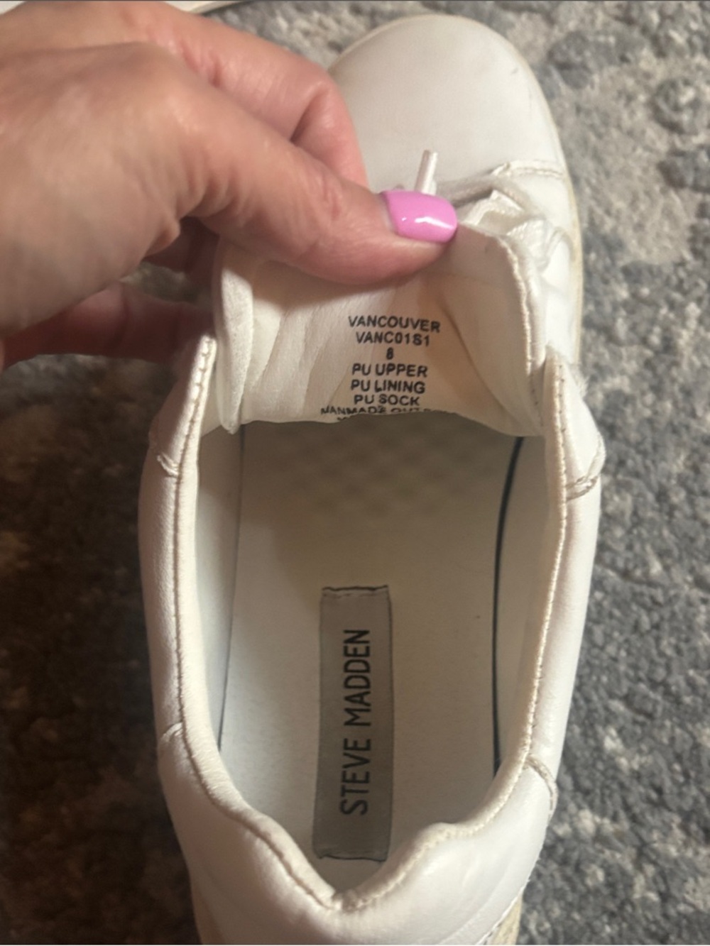 Steve Madden White Low-Top Leather Sneakers - Picture 2 of 2